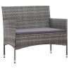 Panchina da Giardino 105 cm in Polyrattan Grigio