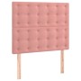 Letto a Molle con Materasso e LED Rosa 90x200 cm in Velluto