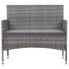 Panchina da Giardino 105 cm in Polyrattan Grigio