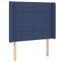 Letto a Molle con Materasso e LED Blu 90x200 cm in Tessuto