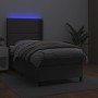 Giroletto Molle con Materasso e LED Grigio 90x200cm Similpelle