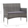 Panchina da Giardino 105 cm in Polyrattan Grigio