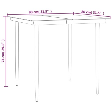 Set da Pranzo Giardino 5pz Nero e Grigio con Cuscini Polyrattan