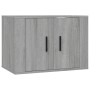 Set di Mobili Porta TV 4 pz Grigio Sonoma in Legno Multistrato