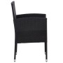 Set da Pranzo da Giardino 3 pz in Polyrattan e Acciaio