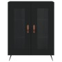 Credenza Nera 69,5x34x180 cm in Legno Multistrato