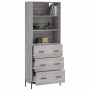 Credenza Grigio Sonoma 69,5x34x180 cm in Legno Multistrato