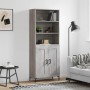 Credenza Grigio Sonoma 69,5x34x180 cm in Legno Multistrato