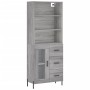 Credenza Grigio Sonoma 69,5x34x180 cm in Legno Multistrato