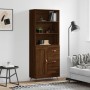 Credenza Rovere Marrone 69,5x34x180 cm in Legno Multistrato