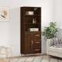 Credenza Rovere Marrone 69,5x34x180 cm in Legno Multistrato