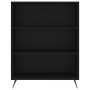 Credenza Nera 69,5x32,5x180 cm Legno Multistrato