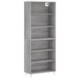 Credenza Grigio Sonoma 69,5x32,5x180 cm Legno Multistrato