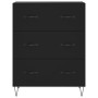 Credenza Nera 69,5x34x180 cm in Legno Multistrato