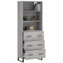 Credenza Grigio Sonoma 69,5x34x180 cm in Legno Multistrato