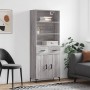 Credenza Grigio Sonoma 69,5x34x180 cm in Legno Multistrato