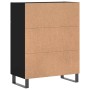 Credenza Nera 69,5x34x90 cm in Legno Multistrato