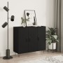 Credenza Nera 90x34x80 cm in Legno Multistrato