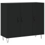 Credenza Nera 90x34x80 cm in Legno Multistrato