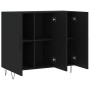 Credenza Nera 90x34x80 cm in Legno Multistrato