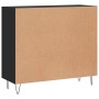 Credenza Nera 90x34x80 cm in Legno Multistrato