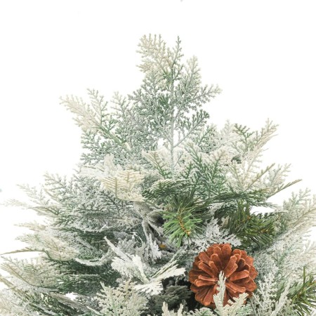 Albero di Natale Preilluminato con Pigne Verde 150 cm PVC e PE