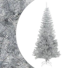 Albero di Natale Artificiale con Supporto Argento 210 cm PET