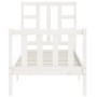Giroletto con Testiera Bianco Small Single Legno Massello