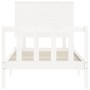 Giroletto con Testiera Bianco Small Single Legno Massello