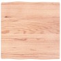 Piano Tavolo Marrone Chiaro 60x60x(2-4) cm Rovere Non Trattato