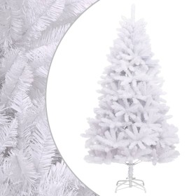 Albero di Natale Artificiale Incernierato con Base Bianco 180cm