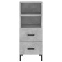 Credenza Grigio Cemento 34,5x34x180 cm in Legno Multistrato