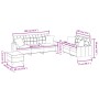 Set di Divani 3 pz con Cuscini Cappuccino in Similpelle