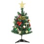 Mini Albero di Natale Artificiale con Luci 20 LED Verde 45 cm