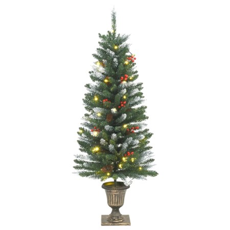 Alberi di Natale Artificiali 2 pz 100 LED Verde e Bianco 120 cm