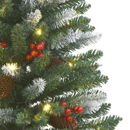 Alberi di Natale Artificiali 2 pz 100 LED Verde e Bianco 120 cm