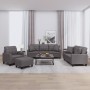 Set di Divani 4 pz con Cuscini Grigio in Similpelle