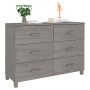 Credenza HAMAR Grigio Chiaro 113x40x80cm Legno Massello di Pino