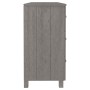 Credenza HAMAR Grigio Chiaro 113x40x80cm Legno Massello di Pino