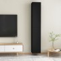 Mobili Porta TV 2pz Neri 30,5x30x90 cm in Legno Multistrato