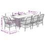 Set Pranzo da Giardino 9 pz con Cuscini Beige Misto Polyrattan