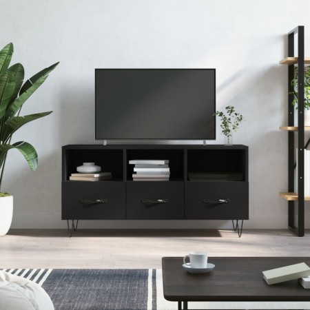 Mobile Porta TV Nero 102x36x50 cm in Legno Multistrato