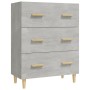 Credenza Grigio Cemento 70x34x90 cm in Legno Multistrato