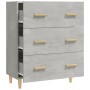 Credenza Grigio Cemento 70x34x90 cm in Legno Multistrato