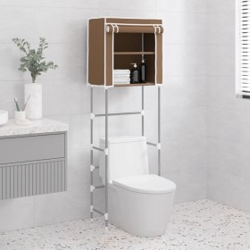 Rastrelliera per Bagno a 2 Livelli Marrone 56x30x170 cm Ferro