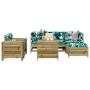 Set Divani da Giardino 7 pz in Legno Impregnato di Pino