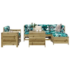 Set Divani da Giardino 7 pz in Legno Impregnato di Pino