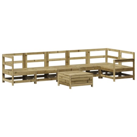 Set Divani da Giardino 7 pz in Legno Impregnato di Pino