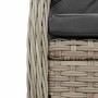 Set Pranzo da Giardino 5pz con Cuscini Grigio Chiaro Polyrattan