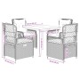 Set Pranzo da Giardino 5pz con Cuscini Grigio Chiaro Polyrattan